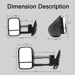Load image into Gallery viewer, Towing Mirrors fit for 2007-2014 Chevy Silverado 1500 2500 3500 GMC Yukon Tahoe Manual Adjustment Manual Telescopic Folding Black Cap 24B

