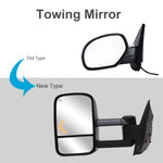 Load image into Gallery viewer, Towing Mirrors fit for 2007-2014 Chevy Silverado 1500 2500 3500 GMC Sierra Yukon Tahoe Power Heated Manual Telescopic LH RH Black Cap 25B
