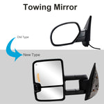 Load image into Gallery viewer, Towing Mirrors fit for 2007-2014 Chevy Suburban Silverado 1500 2500 3500 GMC Yukon Sierra Tahoe Heated Power Arrow Light Turn Signal Manual Folding Chrome Cap Backup Amber Lamp 26CR
