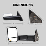 Load image into Gallery viewer, Towing Mirrors for 2002-2008 Dodge Ram 1500, 2003-2009 Dodge Ram 2500/3500 Pickup Truck, Power Heated Puddle Light Arrow Signal on Glass Manual Folding, Chrome Cap 9C
