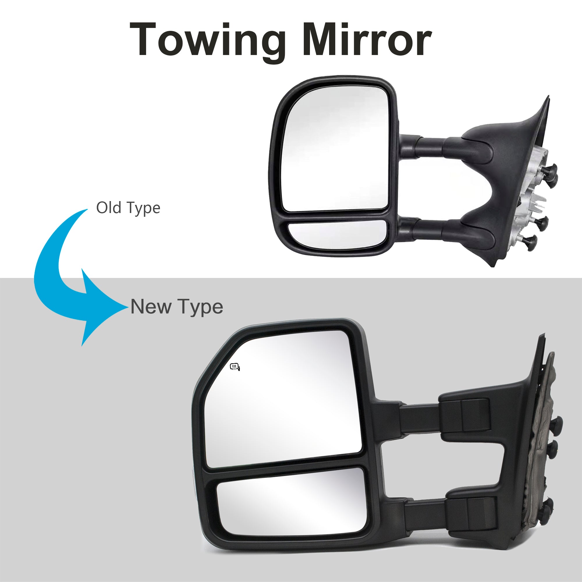 Towing Mirrors for 1999-2016 Ford F250/350/450/550 Super Duty Power Heated Turn Signal Clearance Lamp 20B