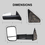 Load image into Gallery viewer, Towing Mirrors for 2002-2008 Dodge Ram 1500, 2003-2009 Dodge Ram 2500/3500 Pickup Truck, Power Heated Led Turn Signal Light Puddle Light Manual Folding, Chrome Cap 10C
