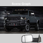 Load image into Gallery viewer, Towing Mirrors for 2009-2018 Dodge Ram 1500 2500 3500 Power Heated Turn Signal, Chrome Cap 5C
