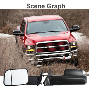 Towing Mirrors for 2009-2018 Dodge Ram 1500 2500 3500 Power Heated Turn Signal Puddle Lamp 5B