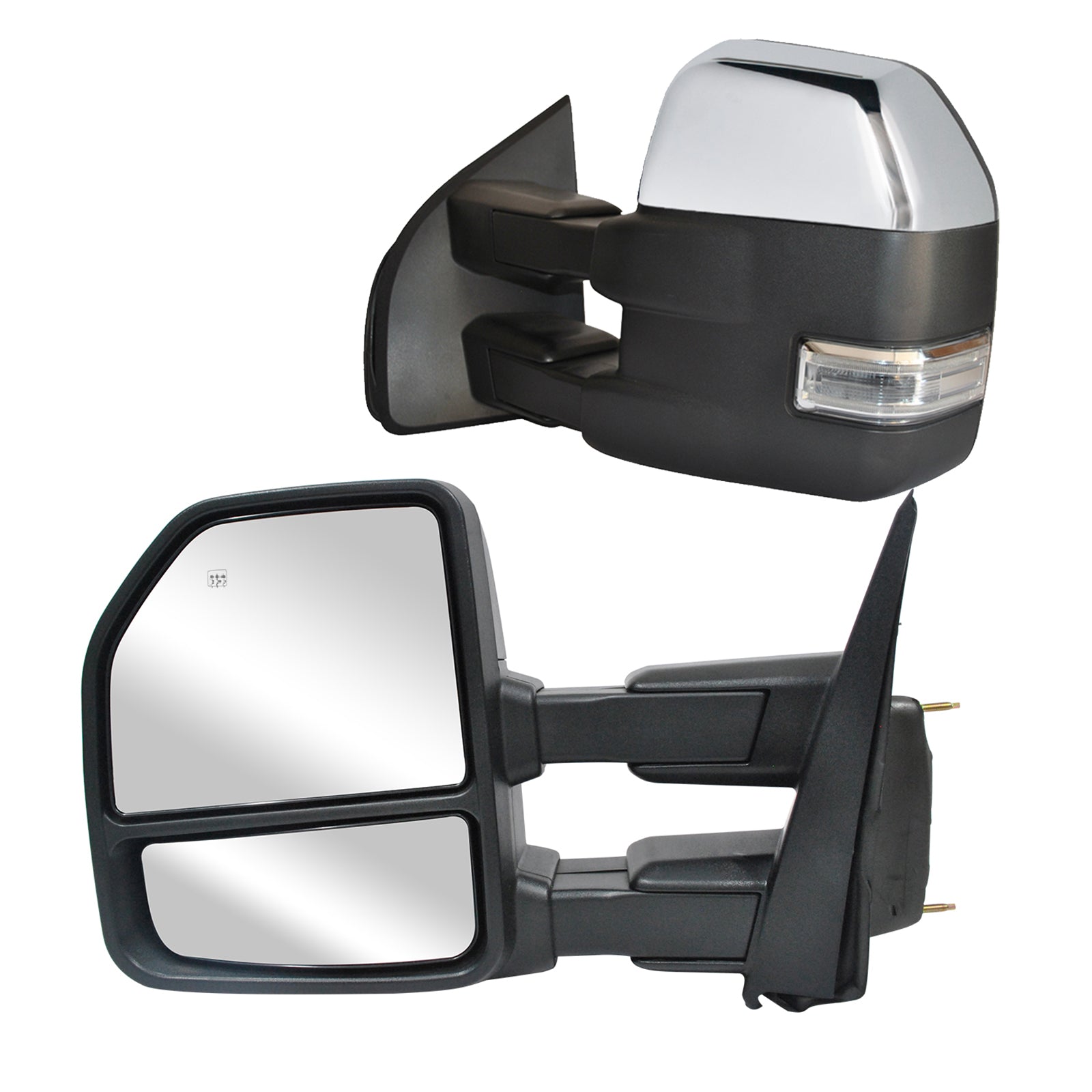 Towing Mirrors for 2015-2020 Ford F150 Power Heated Turn Signal 22 Pin, Chrome Cap 02C-2F