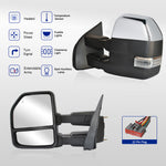 Load image into Gallery viewer, Towing Mirrors for 2015-2020 Ford F150 Power Heated Turn Signal 22 Pin, Chrome Cap 02C-2F
