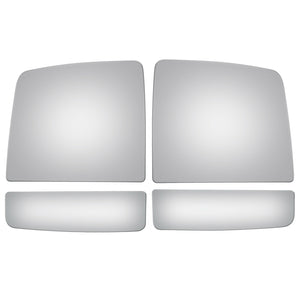 WLLW a Pair of Towing Mirror Glass Replacement for 2007-2021 Toyota Tundra/2008-2017 Toyota Sequoia, Driver Left Side LH/Passenger Right Side RH/The Both Sides Upper&Lower Flat Convex D-0021