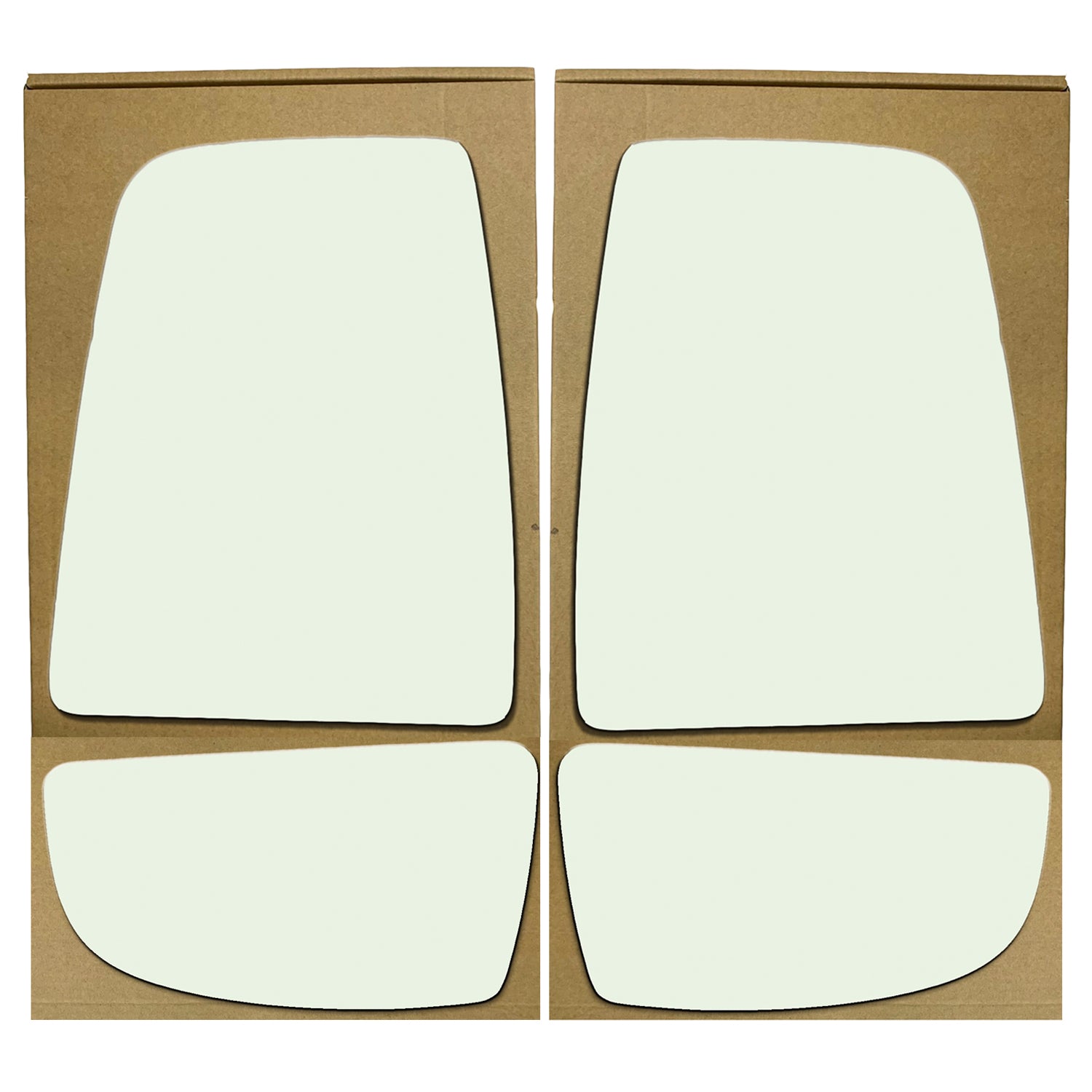 WLLW a pair of Mirror Glass Replace for 2015-2022 Ford Transit 150/250/350/350 HD, 2022-2023 E-TRANSIT, Driver Left Side LH/Passenger Right Side RH/The Both Sides Upper Lower Flat Convex D-0070