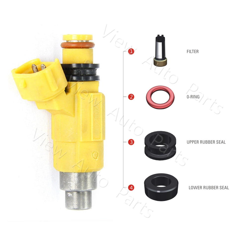 4 Set Fuel Injector Repair Seal Kit for Mitsubishi Montero Sport Diamante F150 FJ871 FJ571 Bosch RK-0033