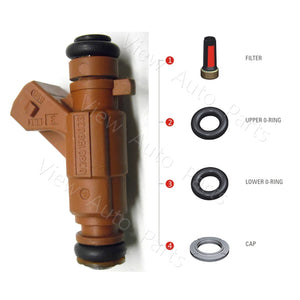 4 Set Fuel Injector Repair Seal Kit for SAAB 9-3 9-5 2.0L 2.3L FJ814 Bosch 0280156023 85212250 RK-0106