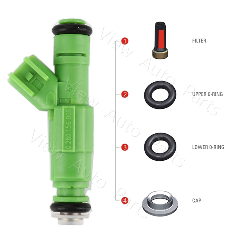 6 Set Fuel Injector Seal Repair Kit for Chrysler Town& Country Voyager Dodge Grand Caravan 3.3L 0280156007 RK-0108
